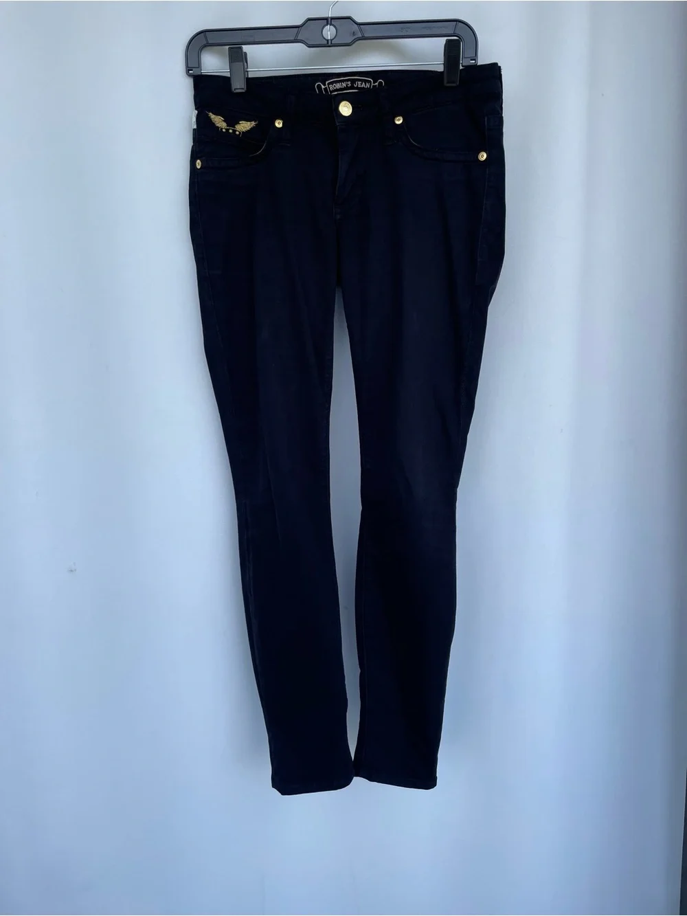 Robin's Jean Women's Black Skinny Jeans with Gold Hardware